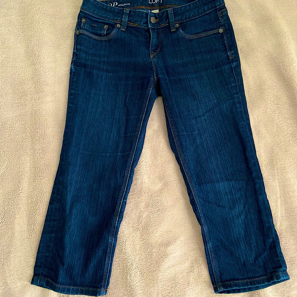 Ann Taylor LOFT Modern Crop Jean, Dark Wash